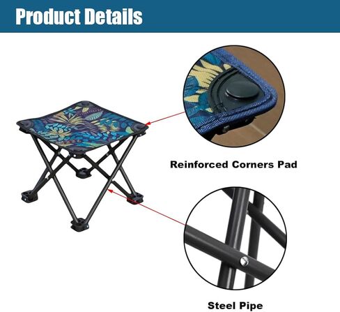 2 حزمة من مقاعد التخييم، كرسي صغير قابل للطي، مقعد محمول خفيف الوزن مع حقيبة حمل للتخييم والصيد والصيد والمشي لمسافات طويلة والبستنة والمشي في الهواء الطلق in Kuwait