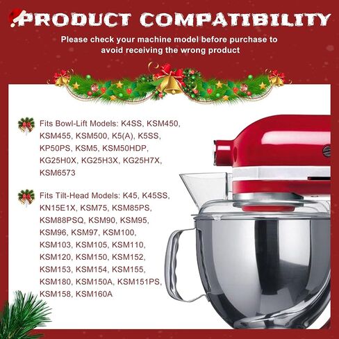 Mixer Aid Attachments Including K5AB Coated Flat Beater&K5ADH Dough Hook for Kitchen Stand Mixer&K5AWW Wire Whip Perfect for 5 Quart Kitchen Mixers Aid Attachments by MIFLUS in Kuwait