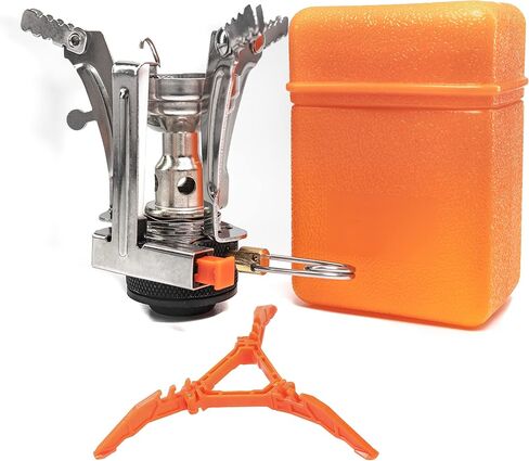 Backpacking Stove Portable Camping Stove Hiking Stove Backpack Stove With Piezoignition Support Wind-Resistance For Outdoor cooking tongs (ORANGE) in Saudi Arabia