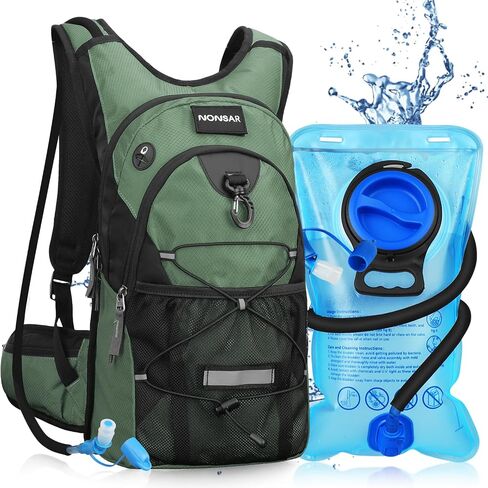 NONSAR Hydration Backpack, Hiking Backpack with 3L Water Bladder, Insulated Water Backpack for Women, Men, Kids, Keep Liquids Cool Up to 5 Hours, Daypack for Hiking, Running, Climbing, Cycling in Kuwait