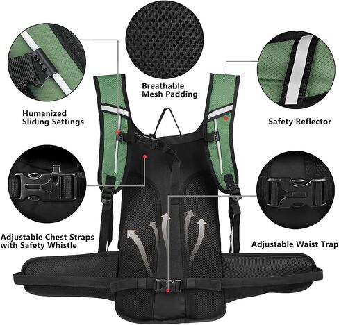 NONSAR Hydration Backpack, Hiking Backpack with 3L Water Bladder, Insulated Water Backpack for Women, Men, Kids, Keep Liquids Cool Up to 5 Hours, Daypack for Hiking, Running, Climbing, Cycling in Kuwait