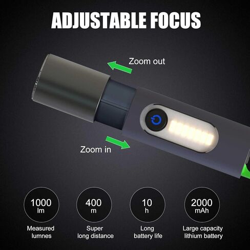 2 حزمة مصباح يدوي LED قابل لإعادة الشحن، USB C 1000 لومن عالي مصباح يدوي LED صغير فائق السطوع، مصابيح فلاش تكتيكية LED مع 4 أوضاع إضاءة للمنزل والتخييم ومصباح الطوارئ in Kuwait