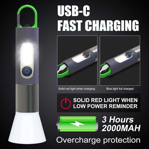 2 حزمة مصباح يدوي LED قابل لإعادة الشحن، USB C 1000 لومن عالي مصباح يدوي LED صغير فائق السطوع، مصابيح فلاش تكتيكية LED مع 4 أوضاع إضاءة للمنزل والتخييم ومصباح الطوارئ in Kuwait