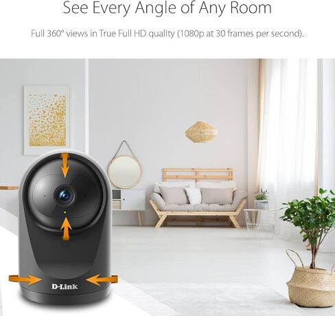 D-Link Indoor Pan & Tilt Wi-Fi Camera w/ 360 Degree View, Full 2K 1296p Resolution, Sound & Motion Detection, 2-Way Audio, Cloud & Local Recording, Night Vision (DCS-6501LH) in Saudi Arabia