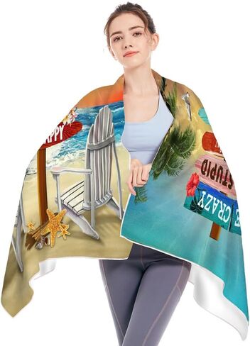 Big Microfiber Thick Terry Sports Beach Towels Vintage Beach Gifts Beach Sign Surfing Beach Towel Quick Dry Camping Towel for Pool Swim Travel Yoga Sport Hiking Gym Beach Essentials Beach Accessories in Saudi Arabia