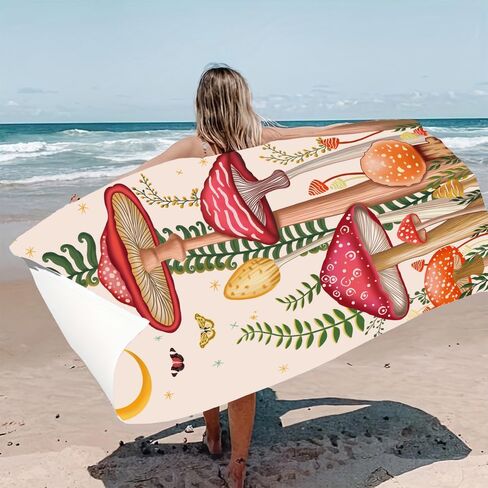 Big Microfiber Thick Terry Sports Beach Towels Vintage Beach Gifts Beach Sign Surfing Beach Towel Quick Dry Camping Towel for Pool Swim Travel Yoga Sport Hiking Gym Beach Essentials Beach Accessories in Saudi Arabia