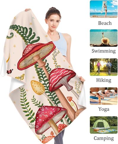 Big Microfiber Thick Terry Sports Beach Towels Vintage Beach Gifts Beach Sign Surfing Beach Towel Quick Dry Camping Towel for Pool Swim Travel Yoga Sport Hiking Gym Beach Essentials Beach Accessories in Saudi Arabia