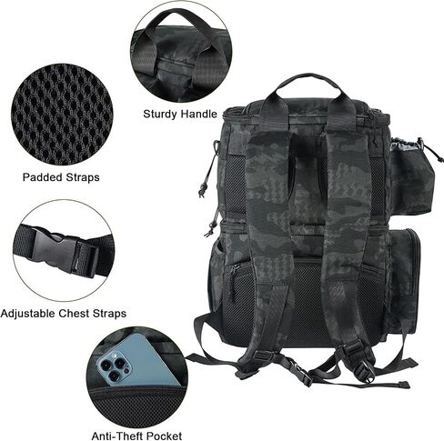 MATEIN Fishing Backpack, Tackle Storage Bag with Rod Holders & Cooler | Water Resistant Fishing Bag Fits 4 3600 Trays, Large Wide Open Tackle Box Backpack, Gifts for Fishermen in Kuwait