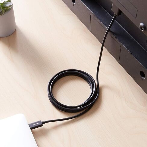 Amazon Basics Premium Aluminum USB-C (Source) to HDMI (Display) Cable Adapter (Thunderbolt 3 Compatible) 4K@60Hz, 3-Foot, Black in Saudi Arabia