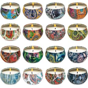 WPONSZU 16 Packs Scented Candle Gift Set for Mom | Woman, 2.5oz Aromatherapy Candles for Home Scented Bath Yoga, Natural Soy Wax, Fragrance Candle for Mothers Day, Birthday, Valentine's Day