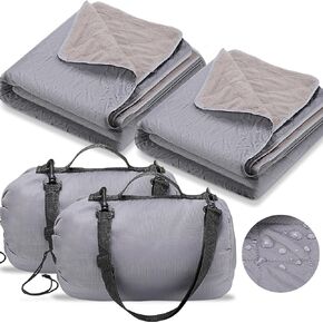 Tranqun 2 Pcs 2 Pcs Outdoor Blanket Quilted, Waterproof, Dark Red in Kuwait