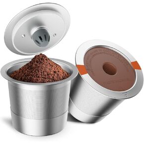 Reusable K Cups Coffee Filter, Stainless Steel K Cup Reusable Coffee Pods Filters for Keurig 1.0 & 2.0 Coffee Makers （4 pack）
