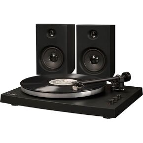 Crosley T150A-BK Modern 2-Speed Bluetooth Turntable System with Variable Weighted Tone Arm and Stereo Speakers, Black
