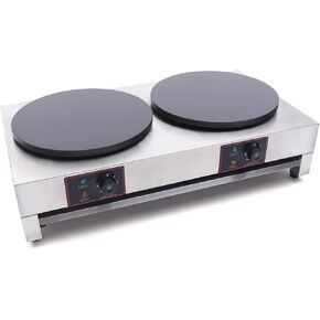 PIAOCAIYIN Crepe Maker, Commercial Crepe Maker Griddle Machine, 110v Non-Stick Electric Crepe Pan, Pancake Maker Machine, Circular Electric Furnace, Stainless Steel Breakfast Maker for Kitchen Snack