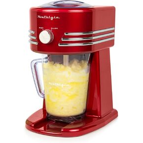 Nostalgia 40-Ounce Frozen Beverage Station Perfect For Slush Drinks, Snow Cones, Margaritas, Daiquiris, Stainless Steel Blades, Cord Storage, Retro Red in Saudi Arabia
