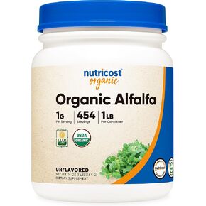 Nutricost Organic Alfalfa Powder 1LB - USDA Certified 100% Organic, Vegetarian, Non-GMO, Gluten Free