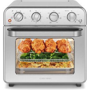 Chefman Air Fryer Toaster Oven Combo, 7-in-1, Convection Oven Countertop Extra Large 19 Quart Oven Air Fryer, Cook a 10-Inch Pizza, 4 Slice Toaster, Integrated Timer, Auto-Shutoff, Stainless Steel