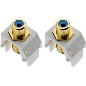 Legrand - OnQ Blue RCA to F Connector, Standard RCA Front Jack Fits In All Keystone Wall Plates, F-Type Coaxial Rear Jack for Audio and Video, White, WP3464WH in Saudi Arabia