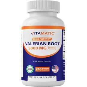 Vitamatic Valerian Root 1300 mg 240 Capsules - 4X Concentrated Extract