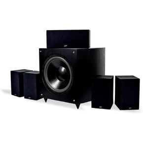 Monoprice 5.1 Channel Home Theater Satellite Speakers And Subwoofer - Black