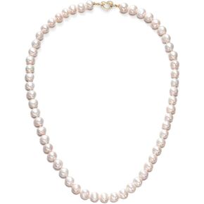 عقد من اللؤلؤ الأبيض المستزرع في المياه العذبة من PEARLMES للنساء، قلادات من اللؤلؤ الحقيقي مجوهرات لهدايا عيد الأم