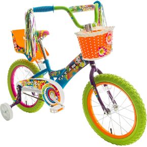 Titan Girls BMX Bike for Kids Ages 4-7, 16-Inch Wheels, 9-Inch Frame, Training Wheels, Toy Seat, Doll Basket, Streamers, First Bike, Princess Bicycle, Gift for Girls