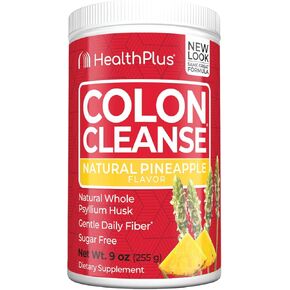 Health Plus Colon Cleanse Digestive Support | Natural Sweetener without Artificial Flavors | Daily Fiber for Toxin Elimination To Reduce Bloating | Pineapple Flavor | 9 Ounces, 36 Servings