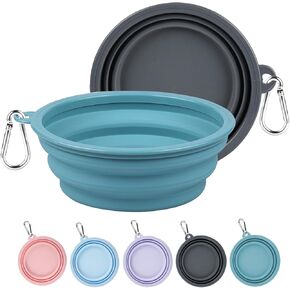 Kytely 2 Pack Collapsible Dog Bowl Medium, 650ML Collapsible Dog Water Bowls for Cats Dogs, Portable Dog Water Food Bowl with Clasp, Pet Cat Feeding Cup Dish for Outdoor, Travel, Walking, Parking
