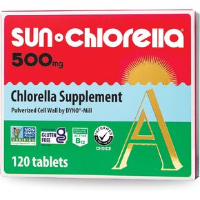 Sun Chlorella 500mg Whole Body Wellness Green Algae Superfood Supplement - Immune Defense, Gut Health, Natural Purification, Energy Boost - Chlorophyll, B12, Iron, Protein - Non-GMO - 600 Tablets