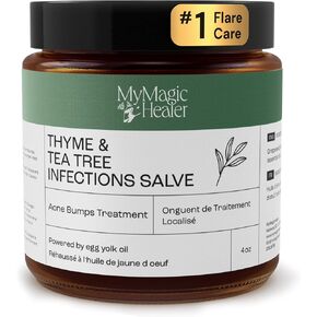 Thyme & Tea Tree Infections Salve | Preventative Ingrown Hair Care | Blind Pimples | Nodules | Infected Body Cyst | Cystic Acne Relief | Vaginal Boils | Painful Skin | Bartholin Cyst