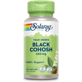 Solaray Black Cohosh 540 mg | Womens Health & Menopause Support Supplement | Whole Root | Non-GMO, Vegan & Lab Verified | 180 VegCaps