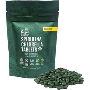 On Target Living Organic Chlorella Tablets | USDA Organic | 1000 Tablets | Immune System Boosting | Chlorophyll | Recovery | Athletic Performance | Premium Quality |