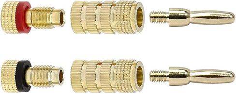 Monoprice Gold Plated Speaker Banana Plugs – 5 Pairs – Closed Screw Type, For Speaker Wire, Home Theater, Wall Plates And More in Kuwait