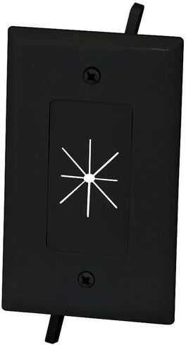 DATA COMM 45-0014-BK Cable Plate with Flexible Opening, 1-Gang, Black in Kuwait