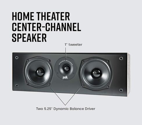 Polk Audio T Series 3 Channel Home Theater Bundle | Includes One (1) T30 Center Channel & Two (2) T50 Tower Speakers | Dolby and DTS Surround in Kuwait