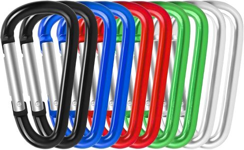10 Pack Carabiner Clip Aluminium D-Ring Carabiner Multi-Coloured Carabiner Hooks for Camping, Hiking, Backpacking or Other Outdoor Activities in Saudi Arabia