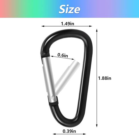 10 Pack Carabiner Clip Aluminium D-Ring Carabiner Multi-Coloured Carabiner Hooks for Camping, Hiking, Backpacking or Other Outdoor Activities in Saudi Arabia