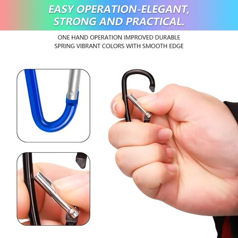 10 Pack Carabiner Clip Aluminium D-Ring Carabiner Multi-Coloured Carabiner Hooks for Camping, Hiking, Backpacking or Other Outdoor Activities in Saudi Arabia