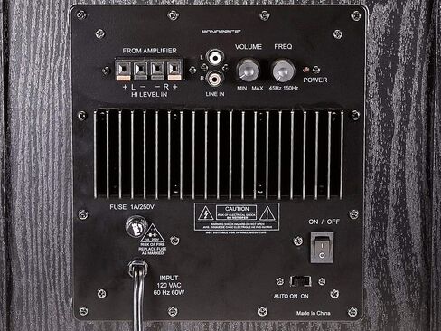 Monoprice 60-Watt Powered Subwoofer - 8 Inch With Auto-On Function, For Studio And Home Theater Black in Saudi Arabia