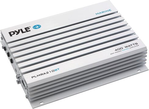 Pyle 2.1 Bluetooth Marine Amplifier Receiver - Waterproof 4 Channel Wireless Bridgeable Audio Amp for Stereo Speaker with 400W Power Dual MOSFET Supply, GAIN Level & LED Indicator, Black - PLMRA410BT in Kuwait