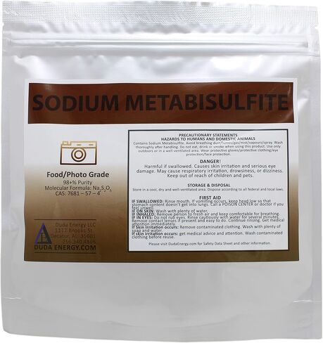 Duda Energy meta01 Sodium Metabisulfite Food Grade/Photo Grade 98.6+% Purity White Granular Solid Crystals, 1 lb. in Saudi Arabia