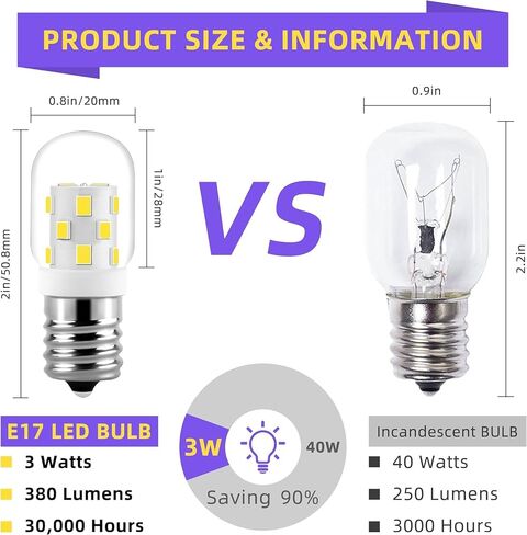 AMI PARTS 8206232A Bulb 40w 125v Microwave Oven Light Replacement Part for Microwave (2pc) in Kuwait