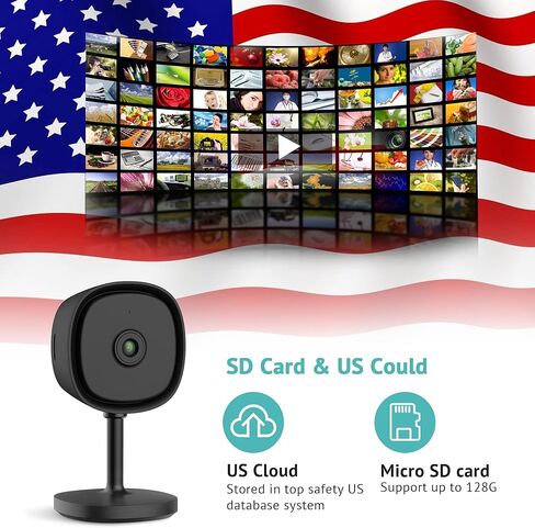كاميرا LaView الأمنية بدقة 2K، كاميرات رؤية ليلية واضحة لأمن المنزل في الداخل، متوافقة مع Alexa، كشف الحركة، صوت ثنائي الاتجاه، تخزين سحابي/فتحة SD in Kuwait