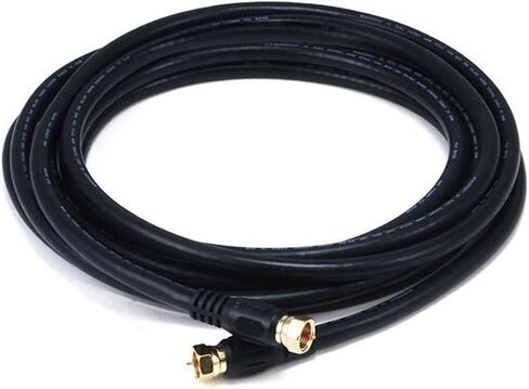 Monoprice RG6 Quad Shield CL2 Coaxial Cable with F Type Connector for Television, 1.5Ft in Saudi Arabia