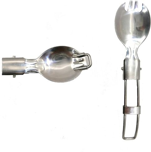 كوب كبير جدًا 16.92 أونصة (500 مل) كوب قابل للطي وملعقة شوكة من الفولاذ المقاوم للصدأ للتخييم كوب قابل للطي قابل للحمل في الهواء الطلق والسفر وقابل للطي مع وعاء قابل للطي بسلسلة مفاتيح. in Kuwait