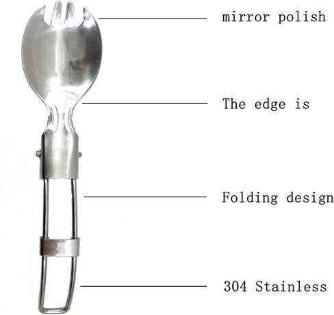 كوب كبير جدًا 16.92 أونصة (500 مل) كوب قابل للطي وملعقة شوكة من الفولاذ المقاوم للصدأ للتخييم كوب قابل للطي قابل للحمل في الهواء الطلق والسفر وقابل للطي مع وعاء قابل للطي بسلسلة مفاتيح. in Kuwait