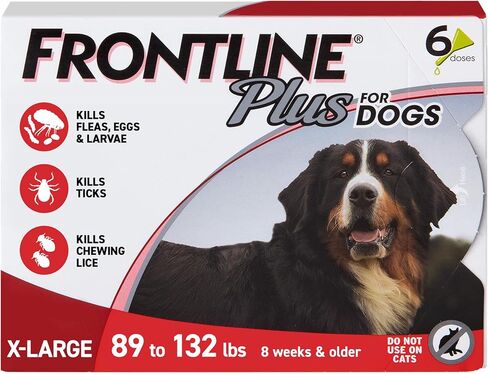 FRONTLINE Plus Flea and Tick Treatment for X-Large Dogs Up to 89 to 132 lbs., 3 Treatments in Saudi Arabia