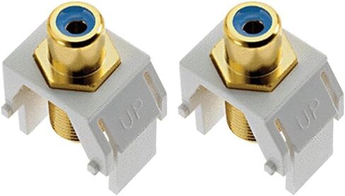 Legrand - OnQ Blue RCA to F Connector, Standard RCA Front Jack Fits In All Keystone Wall Plates, F-Type Coaxial Rear Jack for Audio and Video, White, WP3464WH in Saudi Arabia