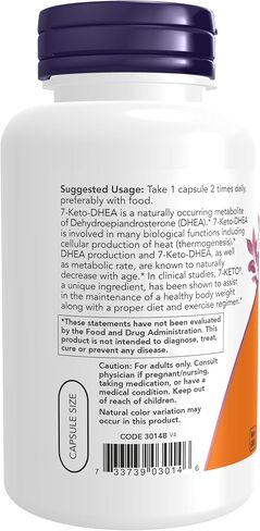 NOW Supplements, 7-Keto (DHEA Acetate-7-one) 100 مجم، إدارة الوزن*، 120 كبسولة نباتية in Saudi Arabia