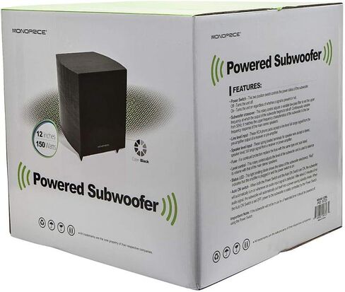 Monoprice 12 Inch 150 Watt Powered Subwoofer, Black (109723) in Saudi Arabia